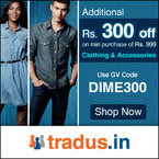 Get Rs. 300 Off On Rs. 999 on clothing and accessories at tradus.in