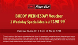 Pizaa Hut Weekday Meal for 2