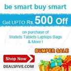 Get upto Rs. 500 off at dealsfive.com