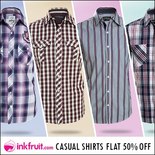 Inkfruit - Get Flat 50% Off on Casual Shirts Starts @ Rs.332 