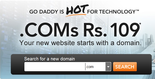 Godaddy.com : Register .com domain @ Rs.109 