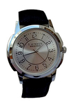 Laurels Black Leather Men Analog Watch - LO-Ex-101 Silver