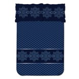 Cotton Double Bed Sheet, Indigo Blue 