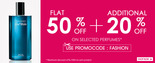 Get Extra 20% off on all Perfumes, Fashion and Lifestyle