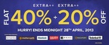 Flat 40% off + Extra 20% off @ Fashionara