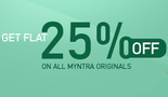 Get Flat 25% off on Myntra Originals