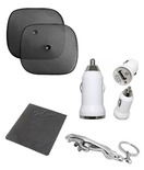 Flomax - Car Window Sunshade (Set of 2) + Jaguar Keychain + Anti Slip Dashboard Mat + USB Car Charger