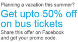 50% off (Maximum Rs. 150) On Bus Tickets