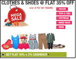 Get  Flat 35% Off on Frocks, Tees, Swimwear and many more