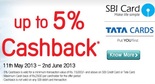 5% Cash back for SBI Card @ Cromaretail