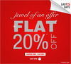 Flat 20% off on Minimum Purchase of Rs.2499