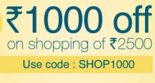 Yebhi : Get Rs.1000 off on shopping of Rs.2500