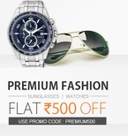 Get Rs.500 Off On Sunglasses And Watches.