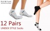 12 Pairs of Unisex Ankle Socks (Buy 6 Get 6 Free) 