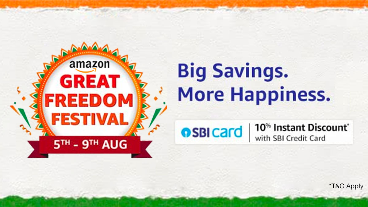 Amazon Great Freedom Festival Sale 2021 Offers & Deals 10 Discount on SBI Credit Cards
