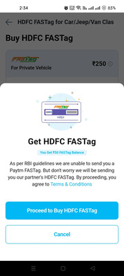 HDFC FASTag by Paytm