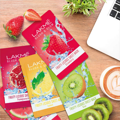 Lakme Blush & Glow Sheet Mask, Fruit Facial Like Glow!