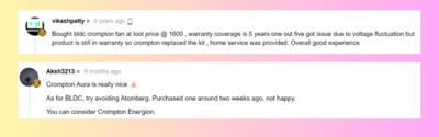 Crompton brand review by our users