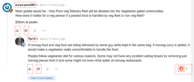DesiDime community discussion on Zomato Pure Veg Fleet