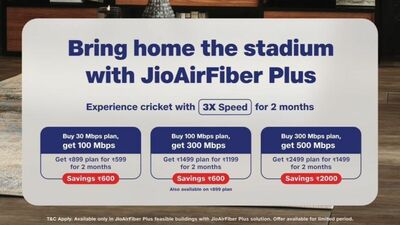 JioAirFiber IPL 2024 offer: Free 3X Speed Upgrades for 2 Months!