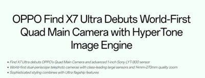 Oppo Find X7 Ultra specs