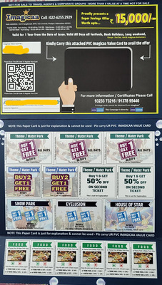 Imagicaa Value Card booklet