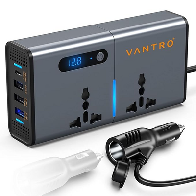Vantro 200W Car Power Inverter: Portable Mini UPS for Laptop