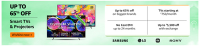 Amazon Great Freedom Festival 15th August Sale offers on TVs