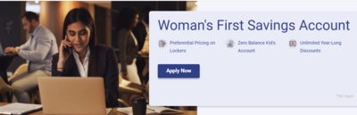 RBL Women’s First Savings Account with Complimentary Medibuddy Membership