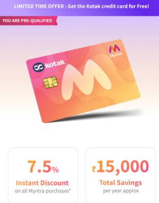 Myntra Kotak CC Offer in Myntra sale