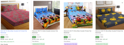Double Bedsheets at Flat 80% OFF or more in the BBD Sale 2024