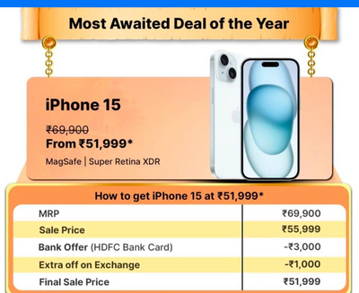 Flipkart BBD Sale 2024 iPhone 15 price & Should You Buy?