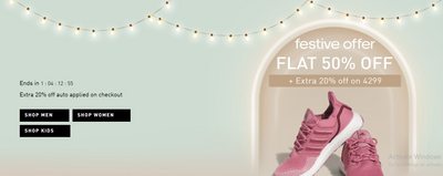 Adidas Diwali Sale in India, Flat 50% OFF + Extra 20% OFF