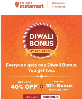 Swiggy Instamart Diwali Offer