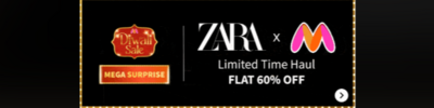 60% Discount on Zara Brand on Myntra