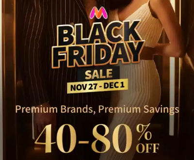 Myntra - Black Friday Sale | Nov 27 - Dec 1 | Upto 80% off + Bank offers