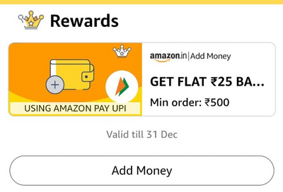 Uses of Amazon Pay Rewards/Cashback Offers
