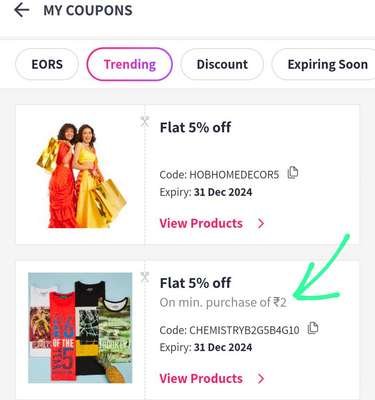 trending myntra coupons