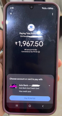 onvenience fee while paying electricity bill via Credit Card