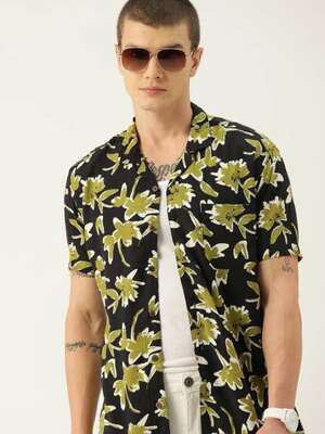 Kook N Keech Men Comfort Boxy Floral Printed Pure Cotton Casual Shirt