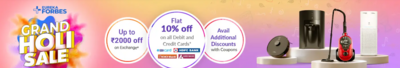 Eureka Forbes Grand Holi Sale : Upto 72% Off + Upto Rs.2000 Off on Exchange + Flat 10% SBI, HDFC, ICICI, AXIS Bank Cards Discount + Avail Extra Discounts with Coupons