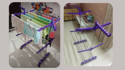 Cloth Drying Stand under Rs.1000 to Buy (2 Layer & 14 Hanger Rods)