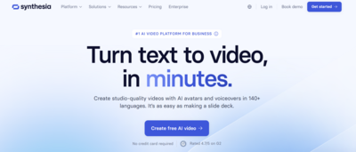 Synthesia AI Video Editor Website