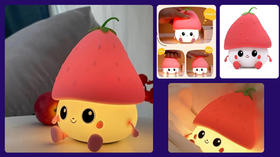 Desidiya Red Strawberry Rechargeable Silicone Night Lamp
