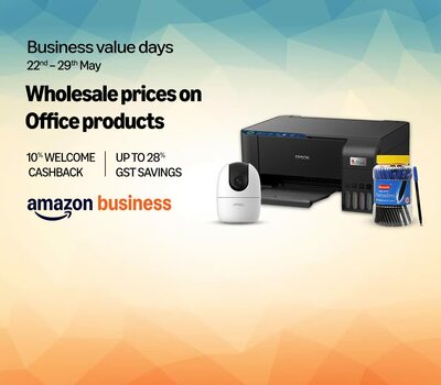 Business Value Days Upto 80% off + 10% Welcome Cashback on Office Products 