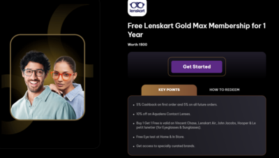 Timesprime Membership Offers Free 1 Year of Lenskart Gold Max Membership