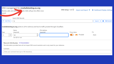 Get Free Custom Domain EU(dot)Org & Set Up with Cloudflare
