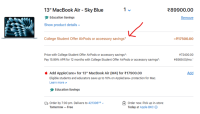 How to Apply Apple Back to School or College Days Offer in India