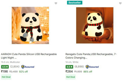 Panda Lamp (7 Color Lights) Starts at ₹196 DesiDime