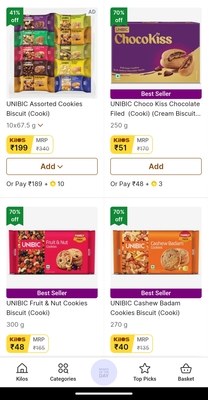 Flipkart Kilos - Unibic Cookies Biscuit At 70% discount | DesiDime